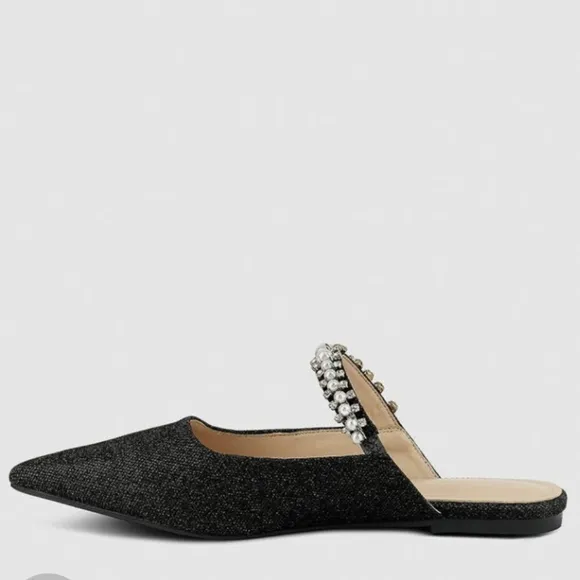 RAG &amp; CO Geode Pearl Embellished Slip On Mules ~ NWT