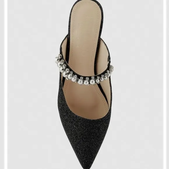 RAG &amp; CO Geode Pearl Embellished Slip On Mules ~ NWT