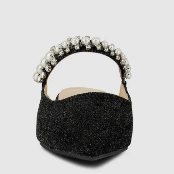 RAG &amp; CO Geode Pearl Embellished Slip On Mules ~ NWT