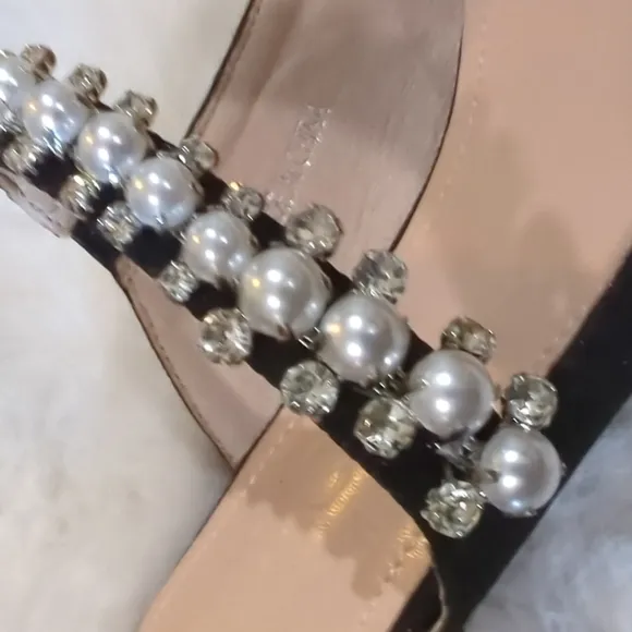 RAG &amp; CO Geode Pearl Embellished Slip On Mules ~ NWT