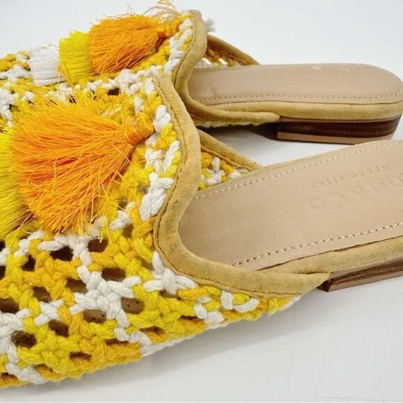 Rag N Co Mariana Woven Flat Mules With Tassels New US 8