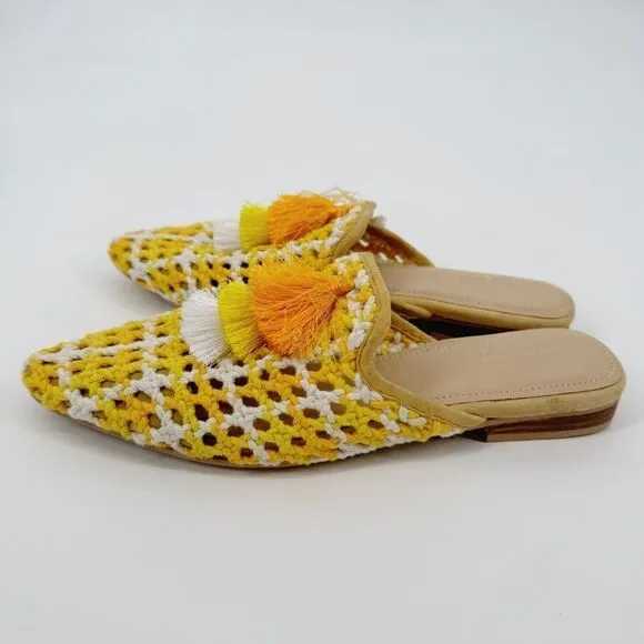 Rag N Co Mariana Woven Flat Mules With Tassels New US 8