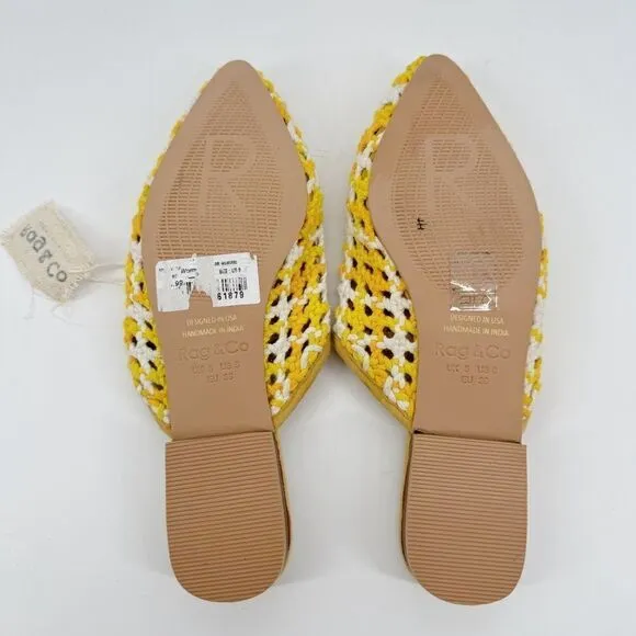 Rag N Co Mariana Woven Flat Mules With Tassels New US 8