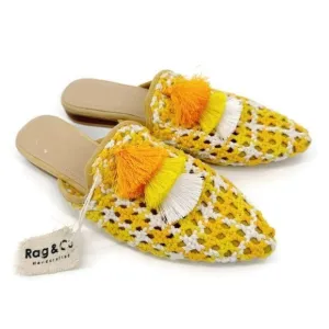 Rag N Co Mariana Woven Flat Mules With Tassels New US 8