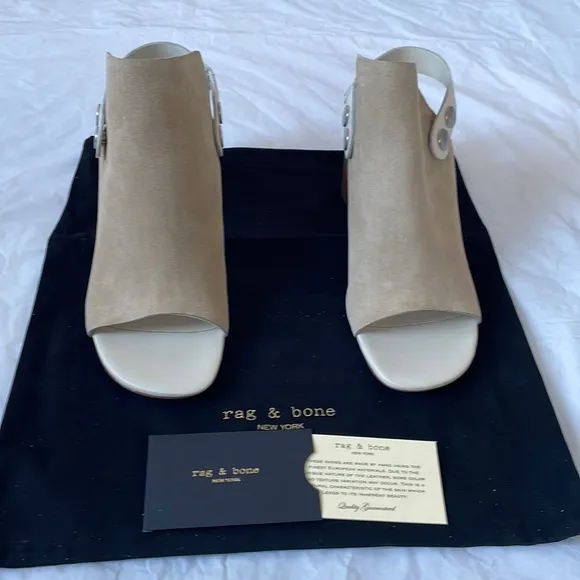 Rag&amp;Bone LEIGH STUCCO SUEDE Heels Size- 40/10 NWT