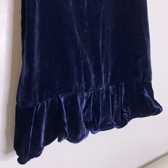 RAILS Audrina Slip Crushed Velvet Ruffle Mini Dress women’s xs navy new w tag