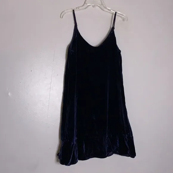 RAILS Audrina Slip Crushed Velvet Ruffle Mini Dress women’s xs navy new w tag