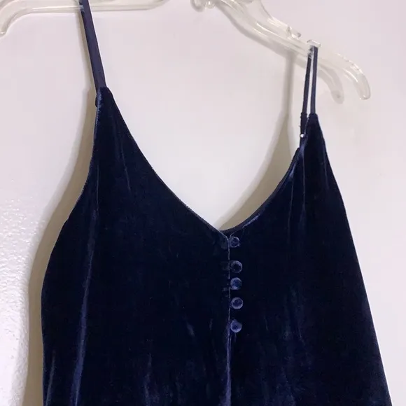 RAILS Audrina Slip Crushed Velvet Ruffle Mini Dress women’s xs navy new w tag