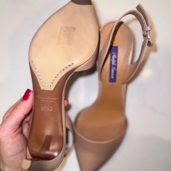 Ralph Lauren Women's Tan Slingback Heels