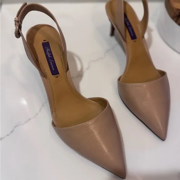 Ralph Lauren Women's Tan Slingback Heels