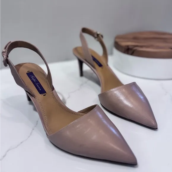 Ralph Lauren Women's Tan Slingback Heels