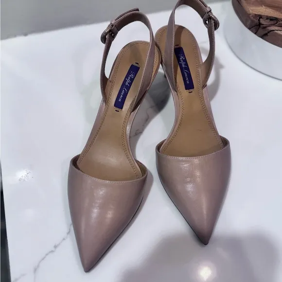 Ralph Lauren Women's Tan Slingback Heels