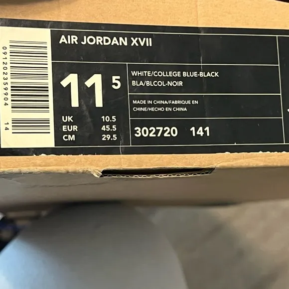 Rare 2002 Jordan 17 OG Wizards With case sz 11.5
