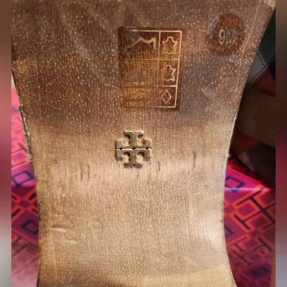Rare! Tory Burch &quot;Jessa&quot; Multi-Color Patchwork Suede Horsehead Bit Clogs Sz.9
