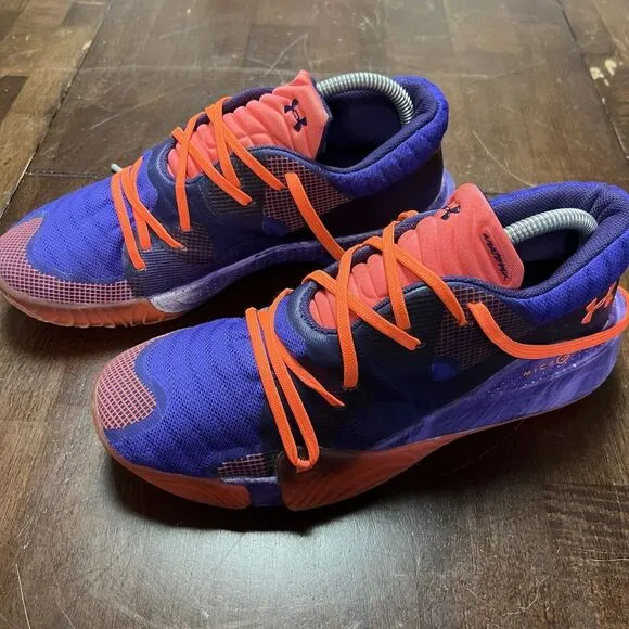 Rare Under Armour Anatomix Spawn Low Curry‎ Voodoo Basketball Shoes Mens 7.5