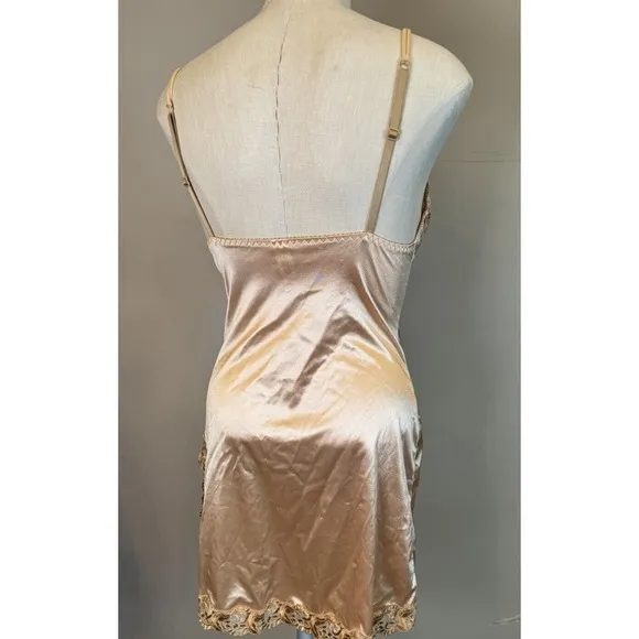 Rare ✨️ VTG 90's Victoria's Secret Second Skin‎ Embroidered Bra Slip Dress 34C