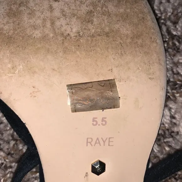 RAYE black lace-up mules w/ 1” heel, size 5.5