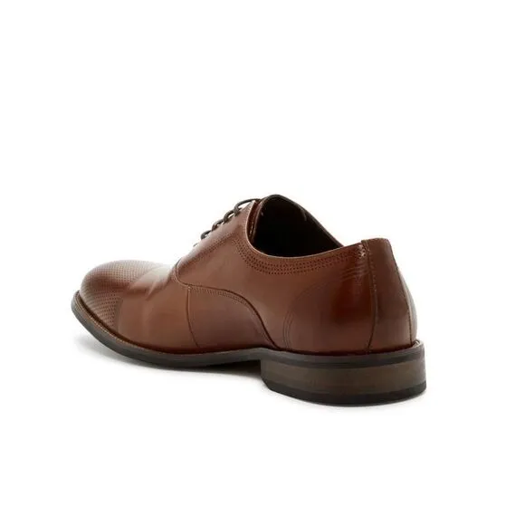 Reaction by Kenneth Cole Men's Brown Jean-ial Leather Derby Oxford’s