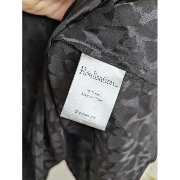 Realisation Par Naomi Sid Slip 100% Silk Skirt Whimsy-Goth Black Hearts SZ S