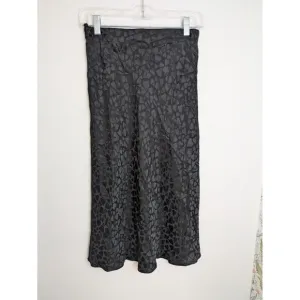 Realisation Par Naomi Sid Slip 100% Silk Skirt Whimsy-Goth Black Hearts SZ S