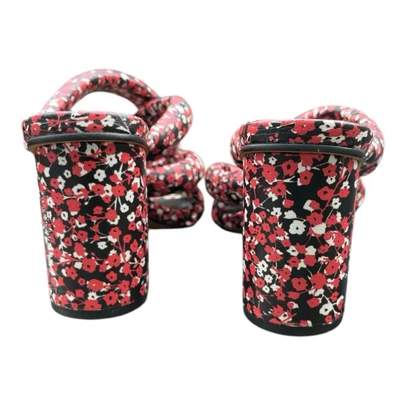 Rebecca Minkoff Amadine Strappy Red Floral Mules, Size 7