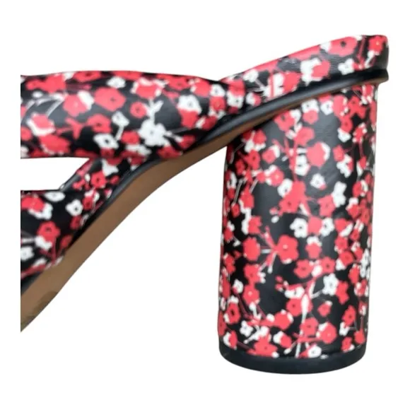 Rebecca Minkoff Amadine Strappy Red Floral Mules, Size 7