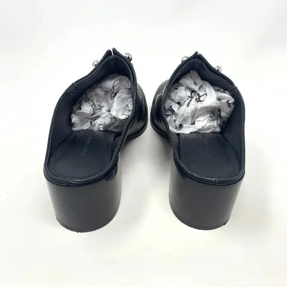 Rebecca Minkoff Everly Block Heel Mules in Black Lamba Size US 9.5