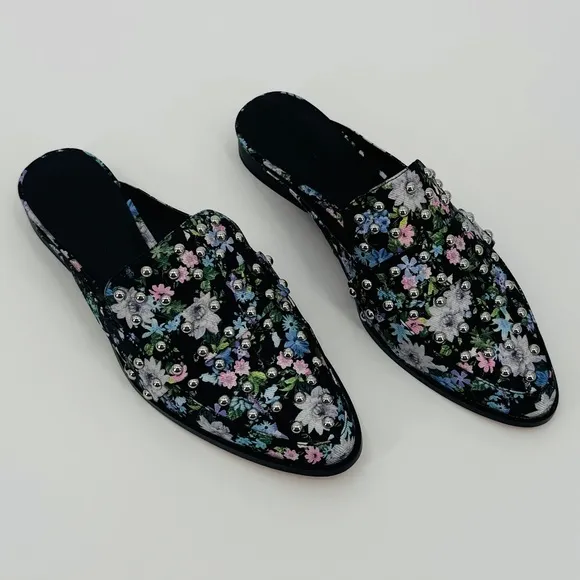 Rebecca Minkoff‎ Milena Floral Mules with Studs Size 9.5