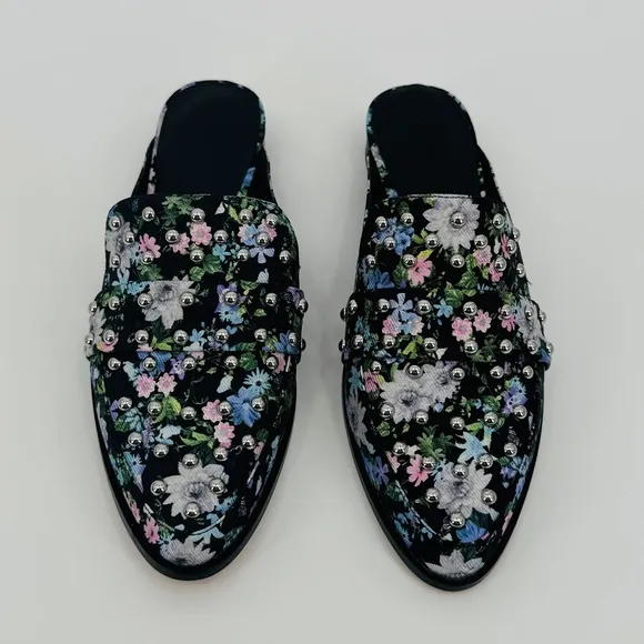 Rebecca Minkoff‎ Milena Floral Mules with Studs Size 9.5
