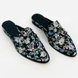 Rebecca Minkoff‎ Milena Floral Mules with Studs Size 9.5