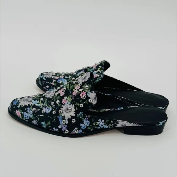 Rebecca Minkoff‎ Milena Floral Mules with Studs Size 9.5