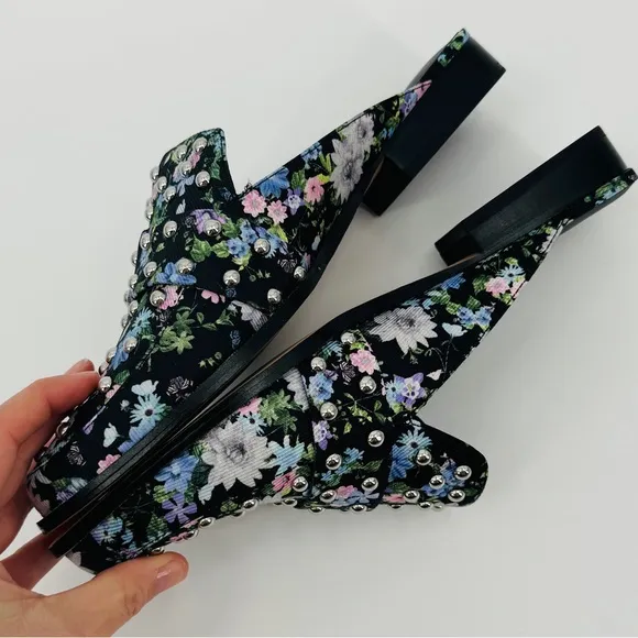 Rebecca Minkoff‎ Milena Floral Mules with Studs Size 9.5