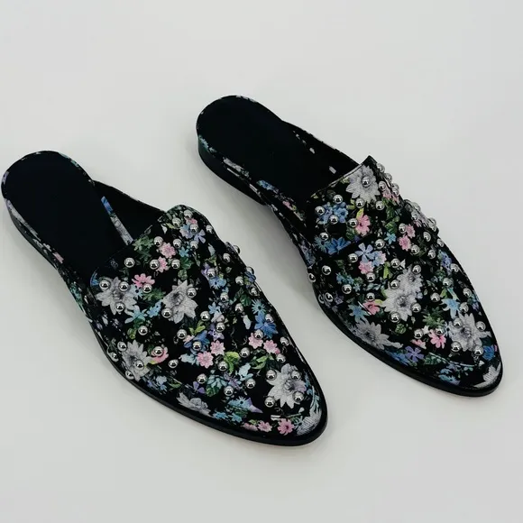 Rebecca Minkoff‎ Milena Floral Mules with Studs Size 9.5