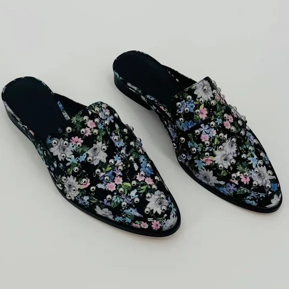 Rebecca Minkoff‎ Milena Floral Mules with Studs Size 9.5