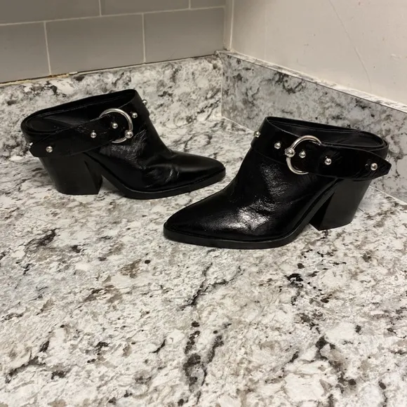 Rebecca Minkoff Sallest Studded Leather Heeled Mules