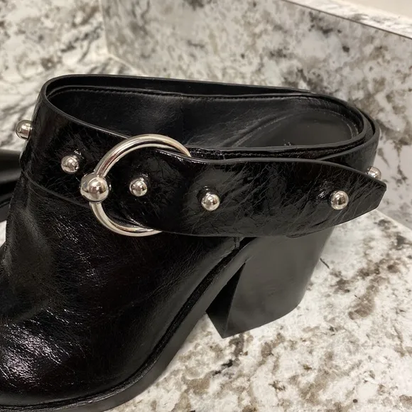 Rebecca Minkoff Sallest Studded Leather Heeled Mules