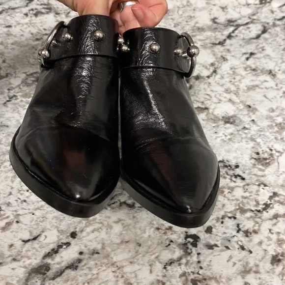 Rebecca Minkoff Sallest Studded Leather Heeled Mules