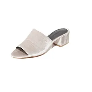 Rebecca Minkoff Ivonne Mule Heel Gray Velvet City Block Slip On Size 9 1/2