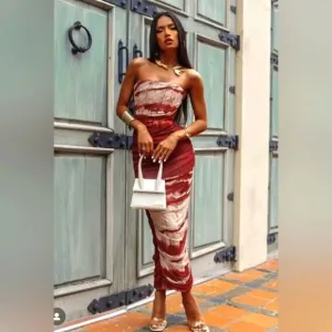RED MARBLE TULLE CORSET MIDI DRESS ZARA MARBLE
