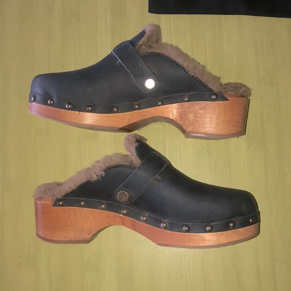 RE/DONE 70s clogs with shearling lining NIB