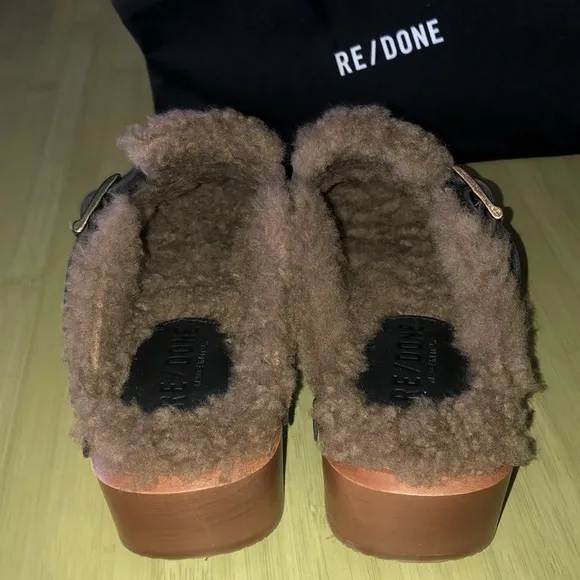 RE/DONE 70s clogs with shearling lining NIB