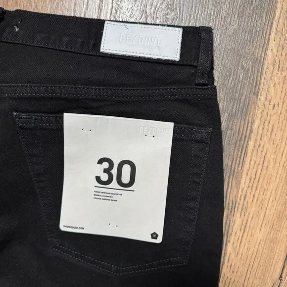 Re/Done Originals 70's Low Rise Bell Bottom Women's Size 30 in Black NWT!*