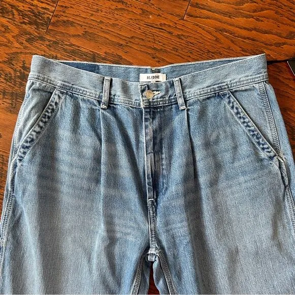 Re/Done Utility Loose Jeans  Straight Leg in Vintage Fade Size 31 - NWT