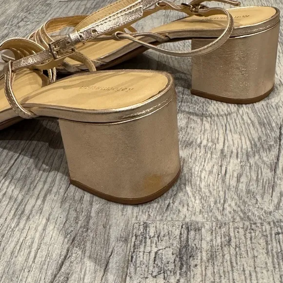Reformation gold Eleanora slingback sandal heels