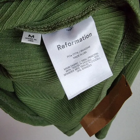 Reformation Kylie Dress in Moss size M NWT