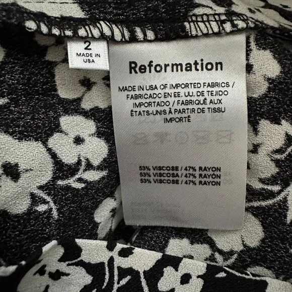 Reformation Lennie Dress Black White