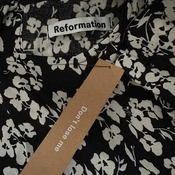 Reformation Lennie Dress Black White