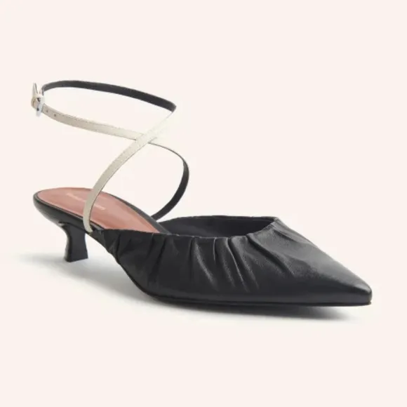 Reformation Sabrina Ankle Wrap Kitten Heel Mule 6.5