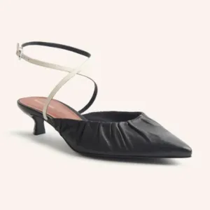 Reformation Sabrina Ankle Wrap Kitten Heel Mule 6.5