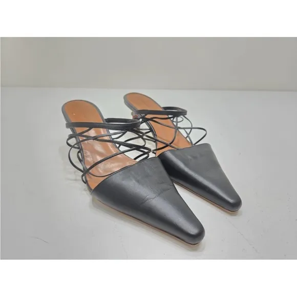 Regina Pyo Lisa Wooden Heel Strappy Leather Mules Size 41 Italy/ 11 US Womens
